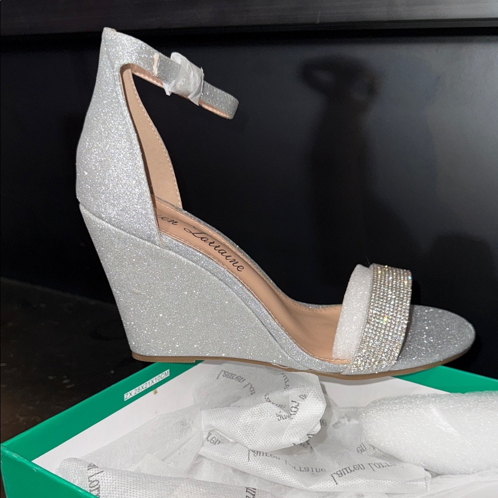 Lauren Lorraine Sparkling Silver Wedges
